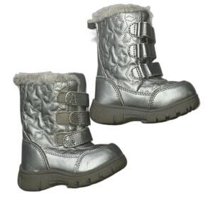 Girls Silver Starry Snow Boots Sz 6